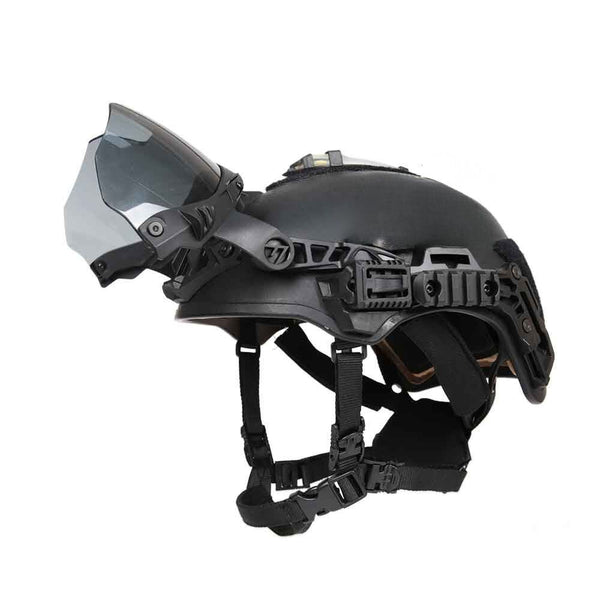 attaching arc rails to bike helmet DLP Tactical Heavy-Duty ANSI Rated Visor for Helmet Rail Systems