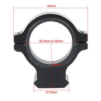 Adaptador de anillo para mira telescópica DLP Tactical de 1”/25 mm/30 mm con montaje en riel Picatinny 