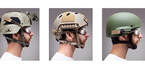 quick straps for goggles DLP Tactical Bungee Goggle Strap Kit Compatible with ACH/MICH/OPS-Core Fast/etc. Combat Helmet (Tan)