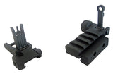 DLP Tactical Minimus Metal Folding Front & Rear BUIS Iron Sight Set