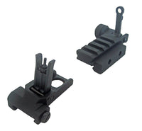 DLP Tactical Minimus Metal Folding Front & Rear BUIS Iron Sight Set