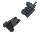 Juego de miras de hierro BUIS delanteras y traseras plegables de metal Minimus de DLP Tactical