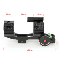 1” / 30mm Picatinny Scope Mount with Angle Indicator,  Bubble Level, and Secondary Dot Sight Mount