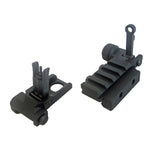 DLP Tactical Minimus Metal Folding Front & Rear BUIS Iron Sight Set