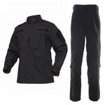 Conjunto de pantalón y chaqueta de combate BDU negros Rip Stop 65/35 poliéster/algodón