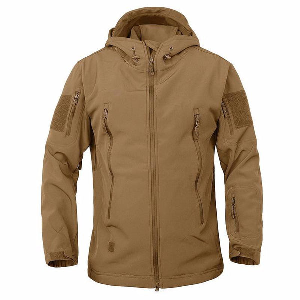 Stalker Soft Shell Waterproof & Windproof Fleece Hooded Jacket - Coyot –  DLP Tactical