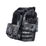 Chaleco portaplacas MOLLE liberable con cable y tres bolsillos de Marinus