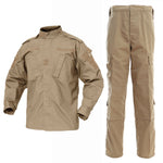 Conjunto de pantalón y chaqueta de combate BDU color tostado Rip Stop 65/35 poliéster/algodón